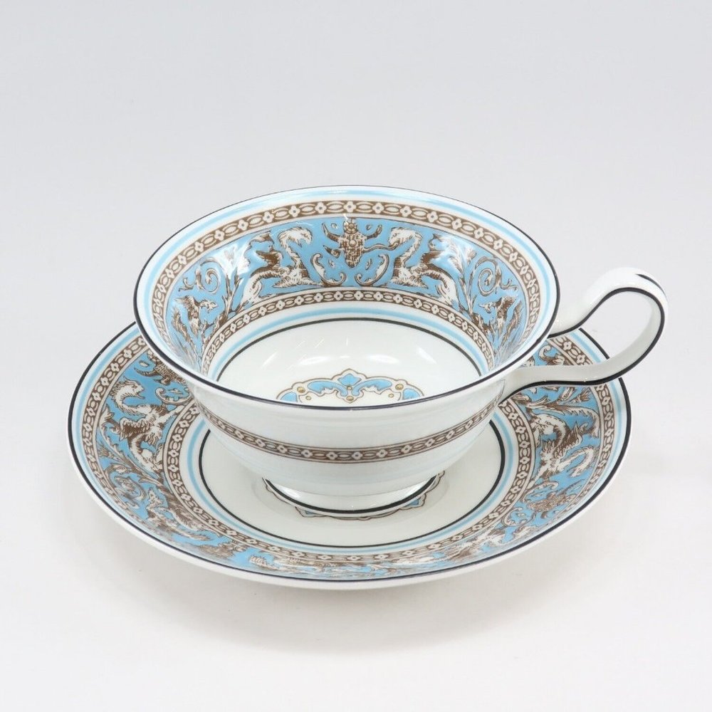 Wedgwood Cup & saucer & plate Florentine turquoise Tableware Porcelain _ - Picture 5 of 7